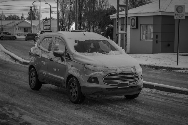 auto v zimě